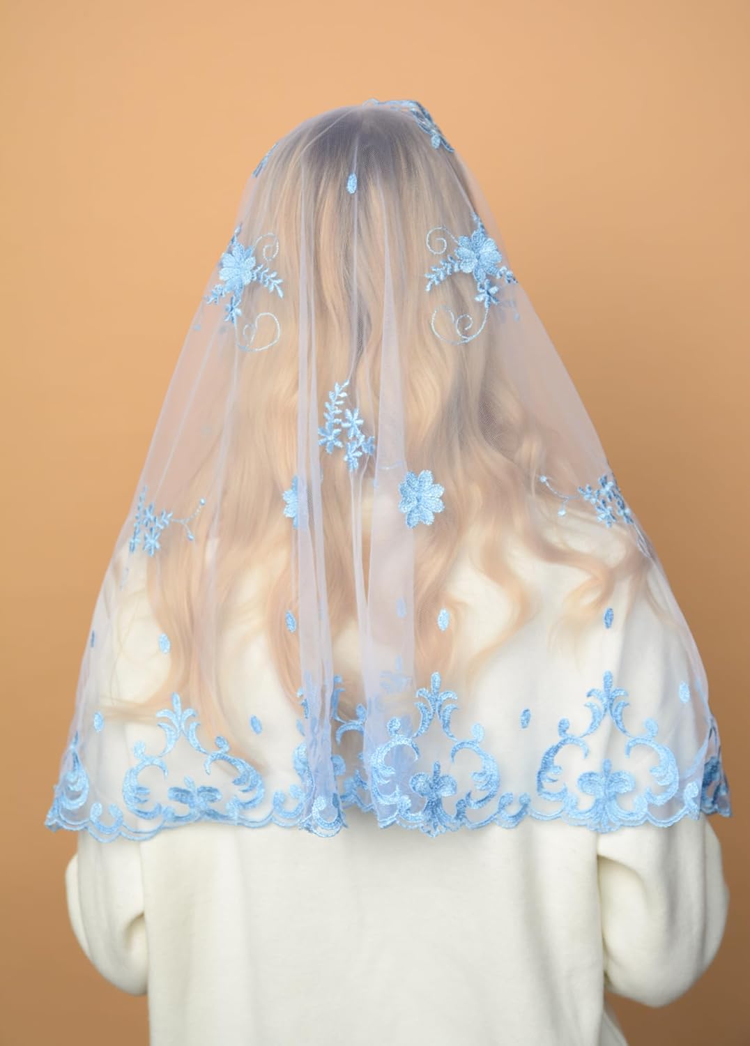 Catholic Mantilla Mass Infinity Veil Church Lace Veil Spanish Chapel Mass Head Covering Veil Long
