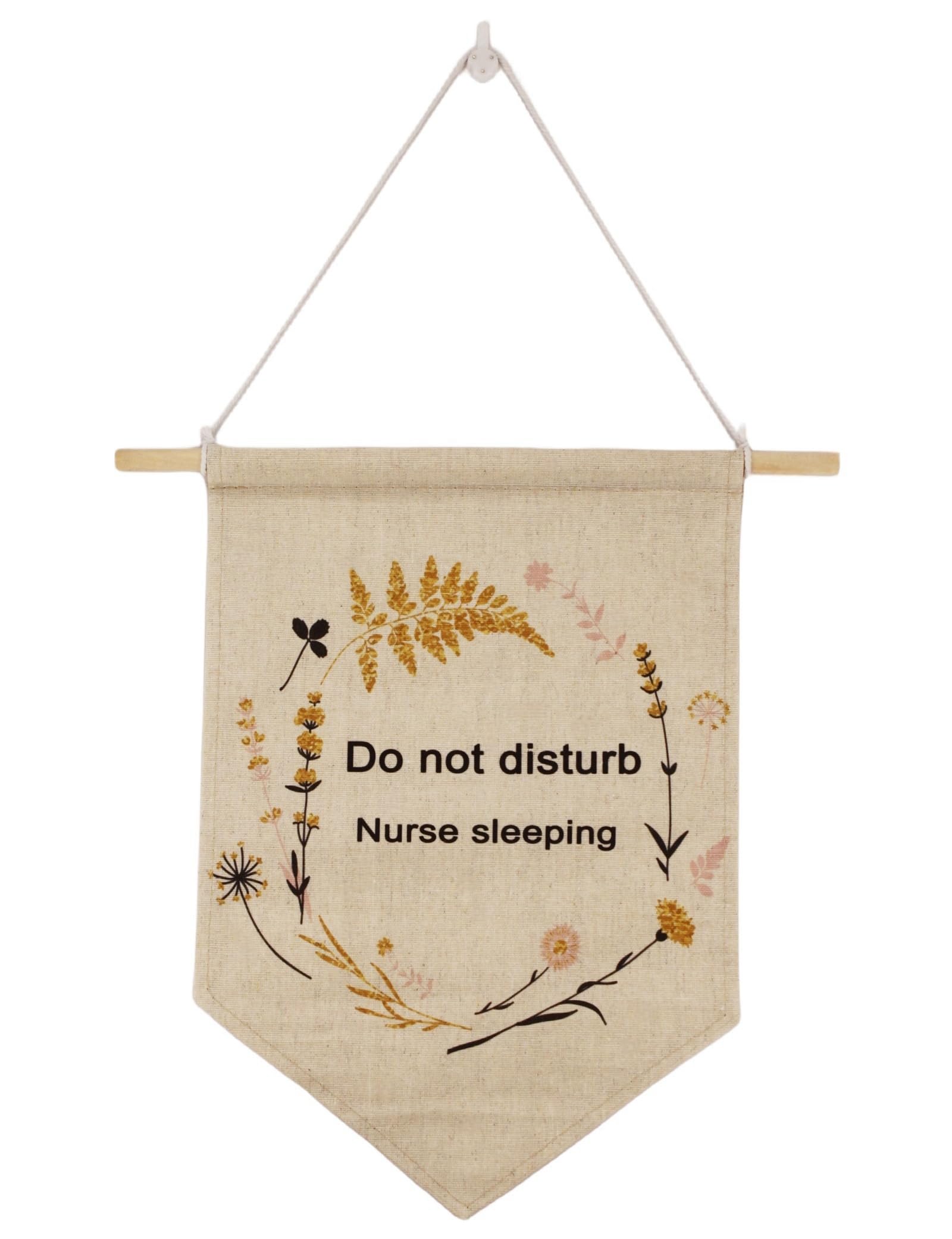 Night shift nurse sleeping door sign Do Not Disturb wall hanger Sign Nurse Wall Decor for Nurse Office (Flag)