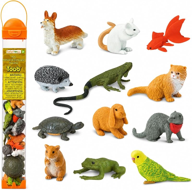 Safari Ltd. Pets TOOB - 12 Figurines of Household Pets - Educational Toy Figures for Boys, Girls and Kids Ages 3+