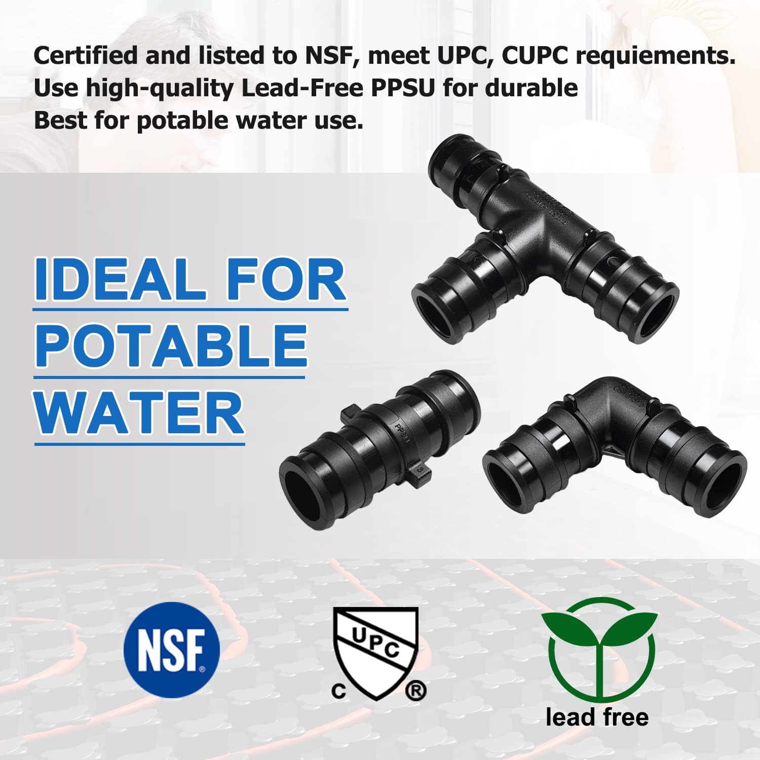(30-pack) 1/2" inch F1960 Poly Pex-A Expansion fitting Combo with 90-Degree Elbows, 1/2" Tees, Couplings For Brand Uponor,Wirsbo and other Type A Pex (10 PCS Each)