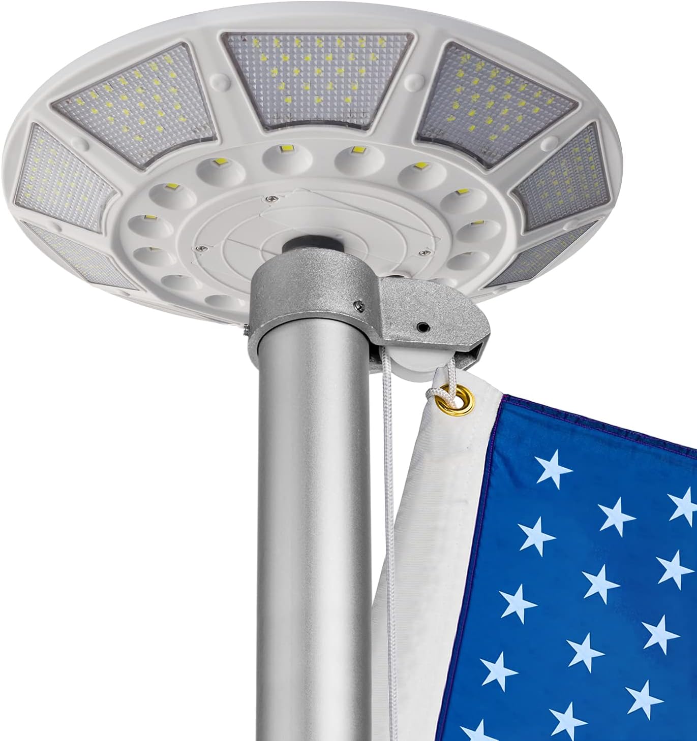 Solar Flag Pole Light – 360° LED Illumination, Solar Powered, Waterproof for 20-25ft Flagpoles – Outdoor Yard Lighting – Perfect for Residential & Commercial Use