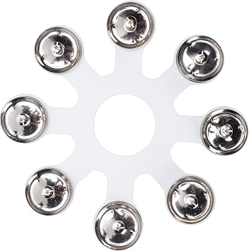 Jectse Cymbal Ching Ring, Portable Hi Hat Tambourine with 8 Pair Stainless Steel Jingle, for Hi Hats Crashes Rides and Stacks