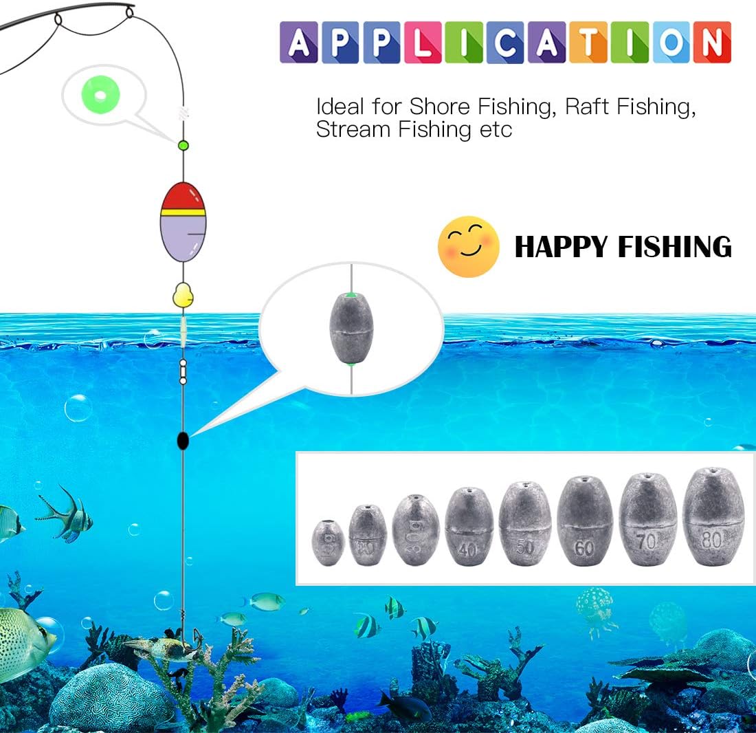 Glarks 10Pcs 20g Egg Fishing Sinker Weights Olive Bass Casting Hollow Egg Bullet Weight Set (20g/0.7oz-10pcs) : Sports & Outdoors
