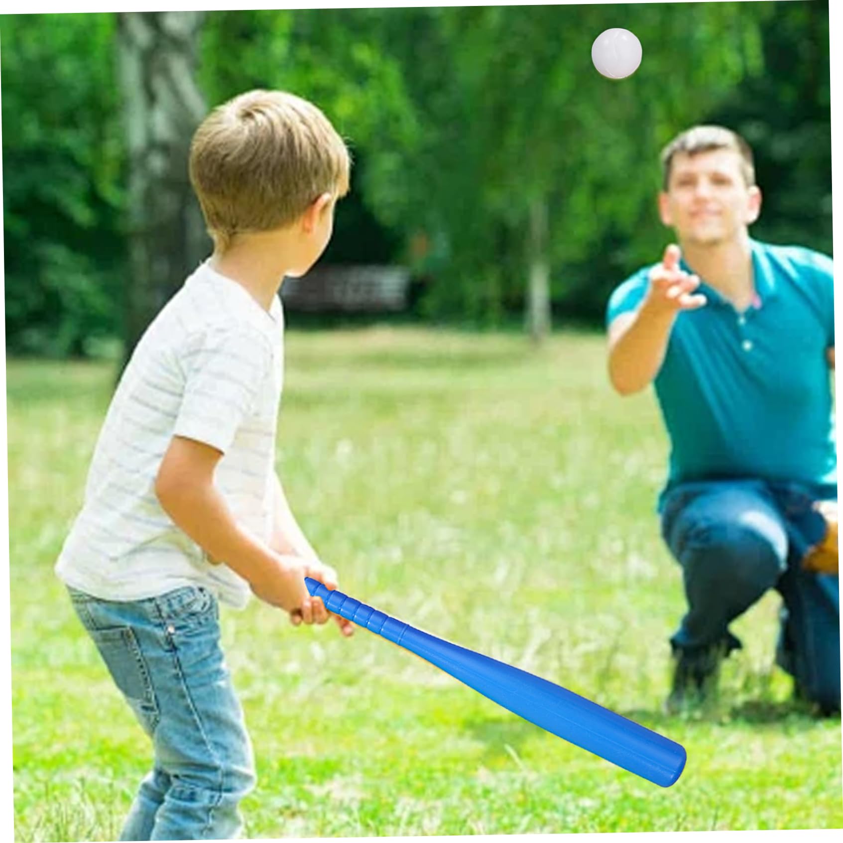 Mazza da baseball in plastica, mazza da baseball per bambini, set in plastica e palline da 17 pollici, giocattoli pratici leggeri per esercizi per bambini per giochi di sport all'aperto al coperto