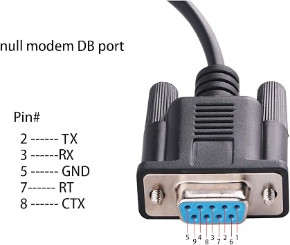 USB إلى RS-232 DB9 Female 9 Pin Null Modem Rollover Serial Adapter Cable for Windows، Linux MAC OS ( Null Modem )