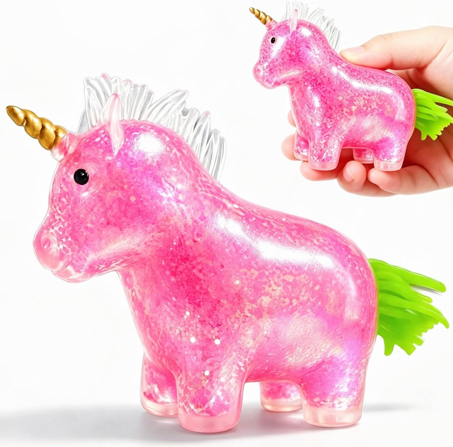 Pink Unicorn Fidget Mochi Figures for Vase Filler, Unicorn Figurines Decor