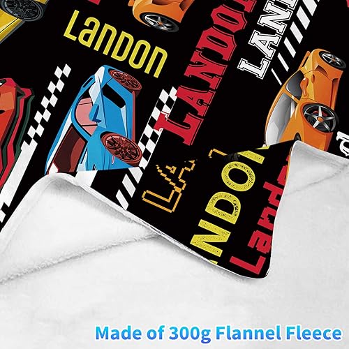 Miniatura 5 de Manta personalizada de auto de carreras con nombre para niños y niños, manta personalizada con diseño de auto deportivo de carreras, manta