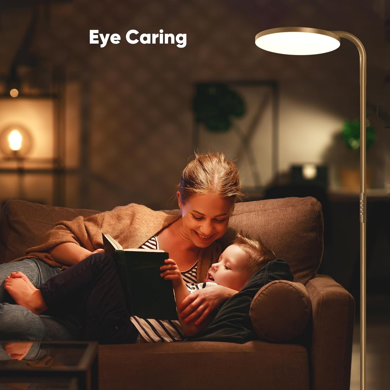 SIBRILLE 36W LED Floor Lamp, Super Bright Standing Lamp, Modern Stepless Dimmable Torchiere Tall Lamp with Remote Control, 350°Rotating Head Reading Floor Lamp for Living Room, Bedroom, Office
