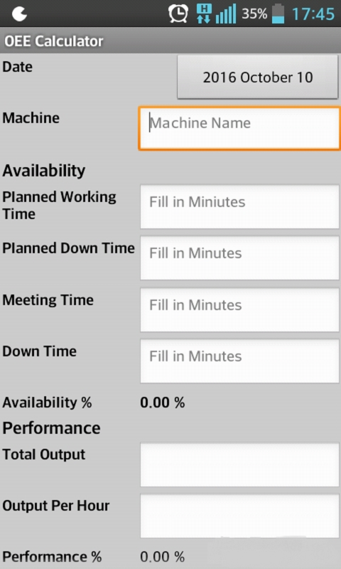 OEE Calculator - App on Amazon Appstore