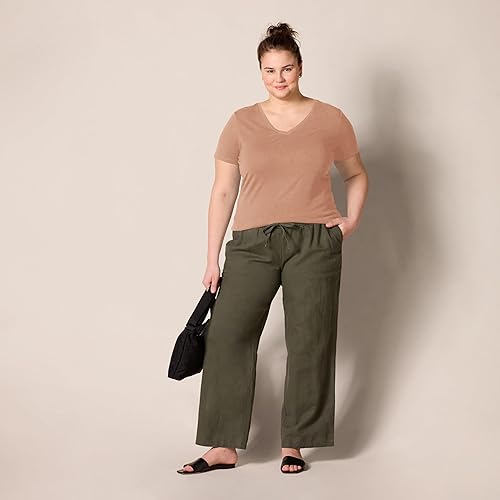 Vista 126 de Yaxa Essentials Women's Regular-Fit Short-Sleeve Crewneck T-Shirt