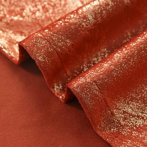 Miniatura 4 de Cortinas de terciopelo naranja quemado, estampado dorado champán, patrón geométrico brillante, sala de estar, dormitorio, aislamiento térmico