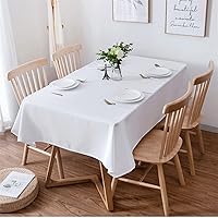 Vista 1 de Rectangle Table Cloth Washable Cotton Linen Solid Color White Table Cloth Tablecloth Fashion Dinner Room Cloth Plain Table Cover manteles para mesa