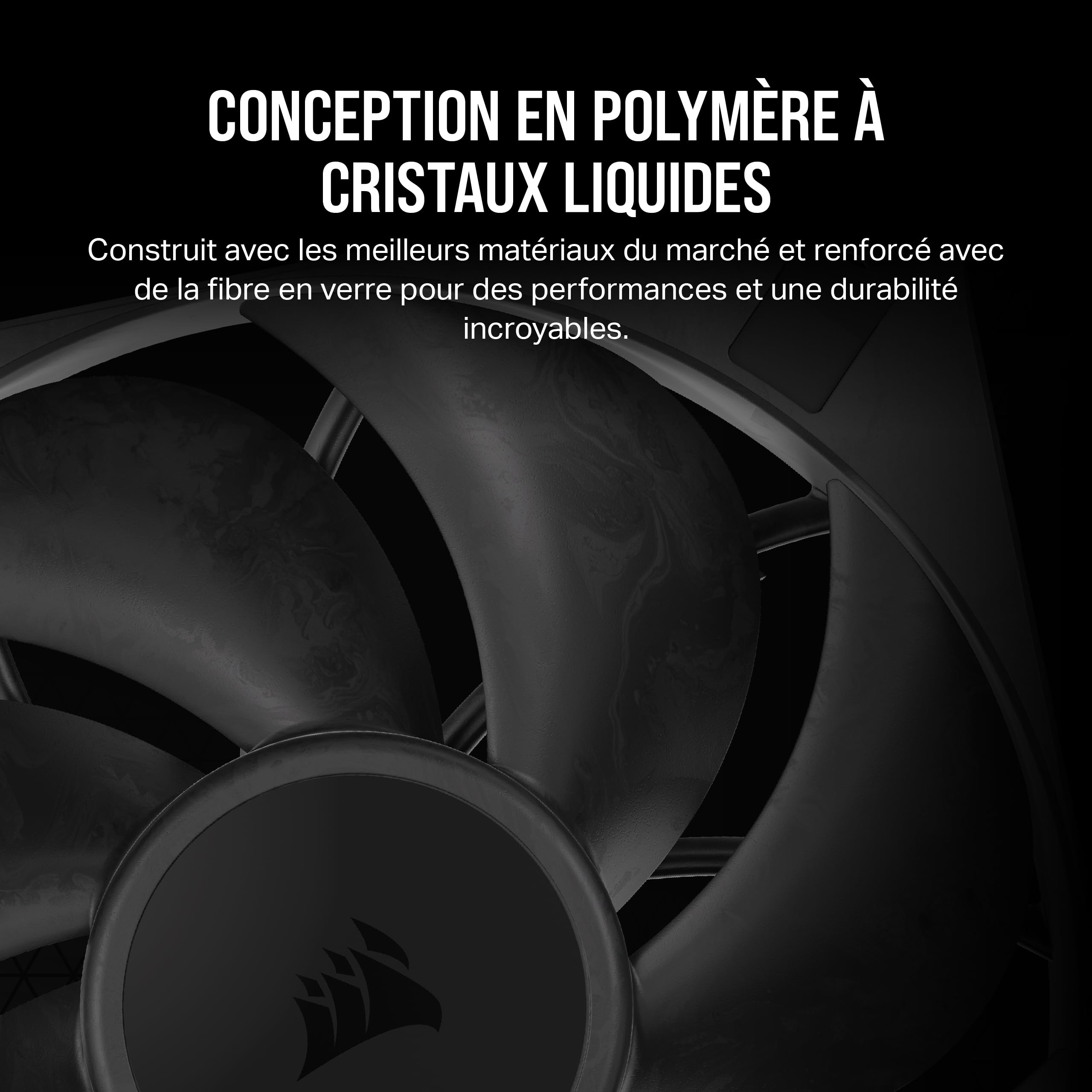 CORSAIR RS120 Max PWM Ventilateurs Épais de 120 mm – Pression Statique Élevée – Conception en Polymère à Cristaux Liquides – Lot de Trois – Noir