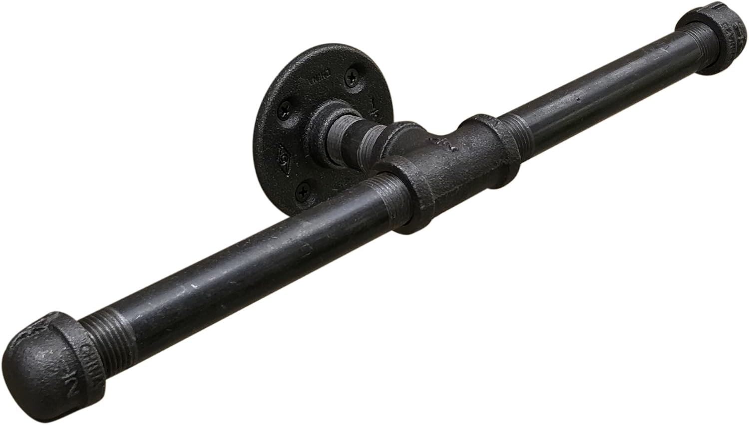 Industrial Pipe Multi Roll Toilet Paper Tissue Holder by DIY Cartel - Black Iron - Commercial/Heavy Duty - Style: Modern, Vintage, Rustic, Steampunk, and Farmhouse Furniture/Decor (2 roll Holder)
