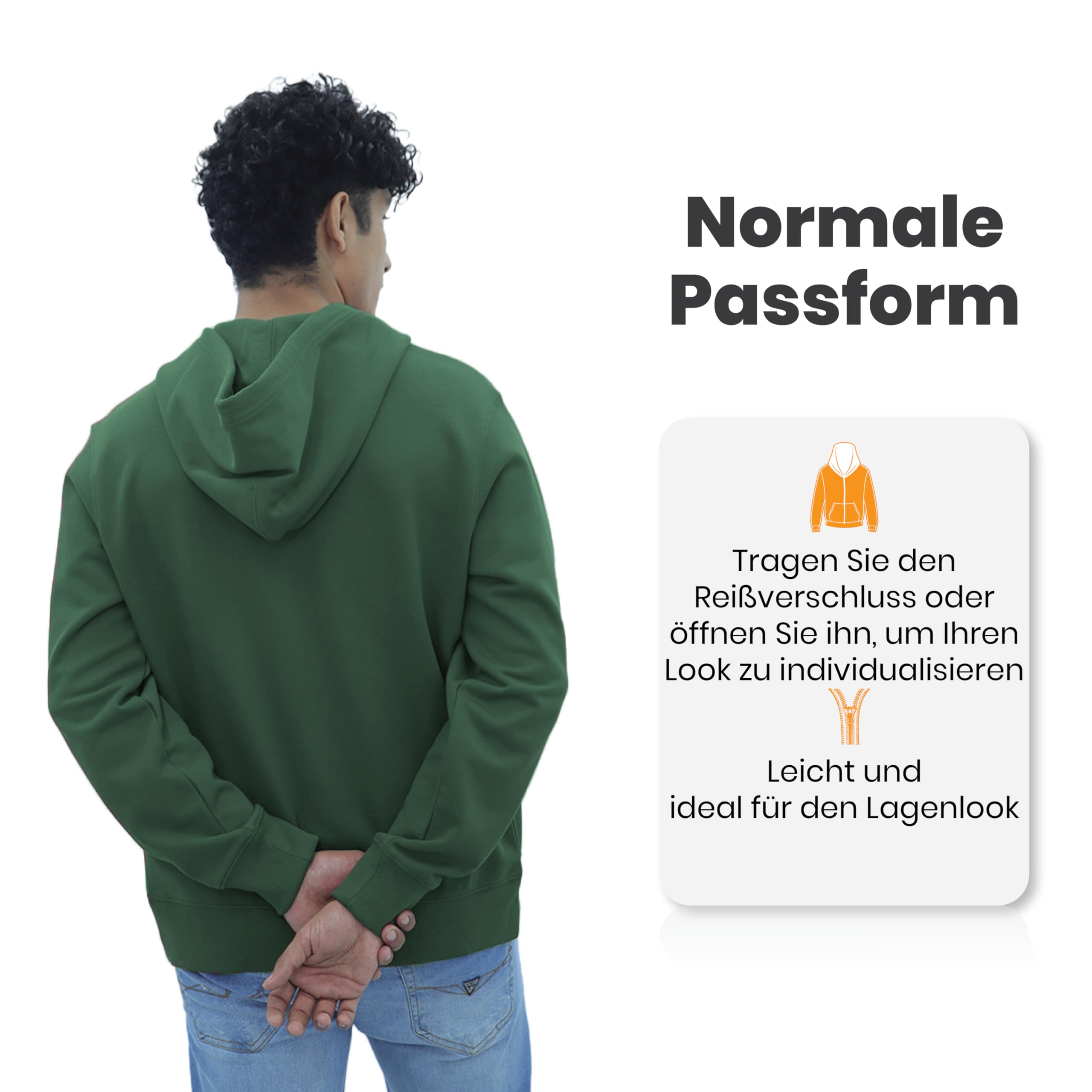 SoftSpun Zip Hoodie für Herren und Frauen | 100% Baumwolle Kapuzenjacke Herren