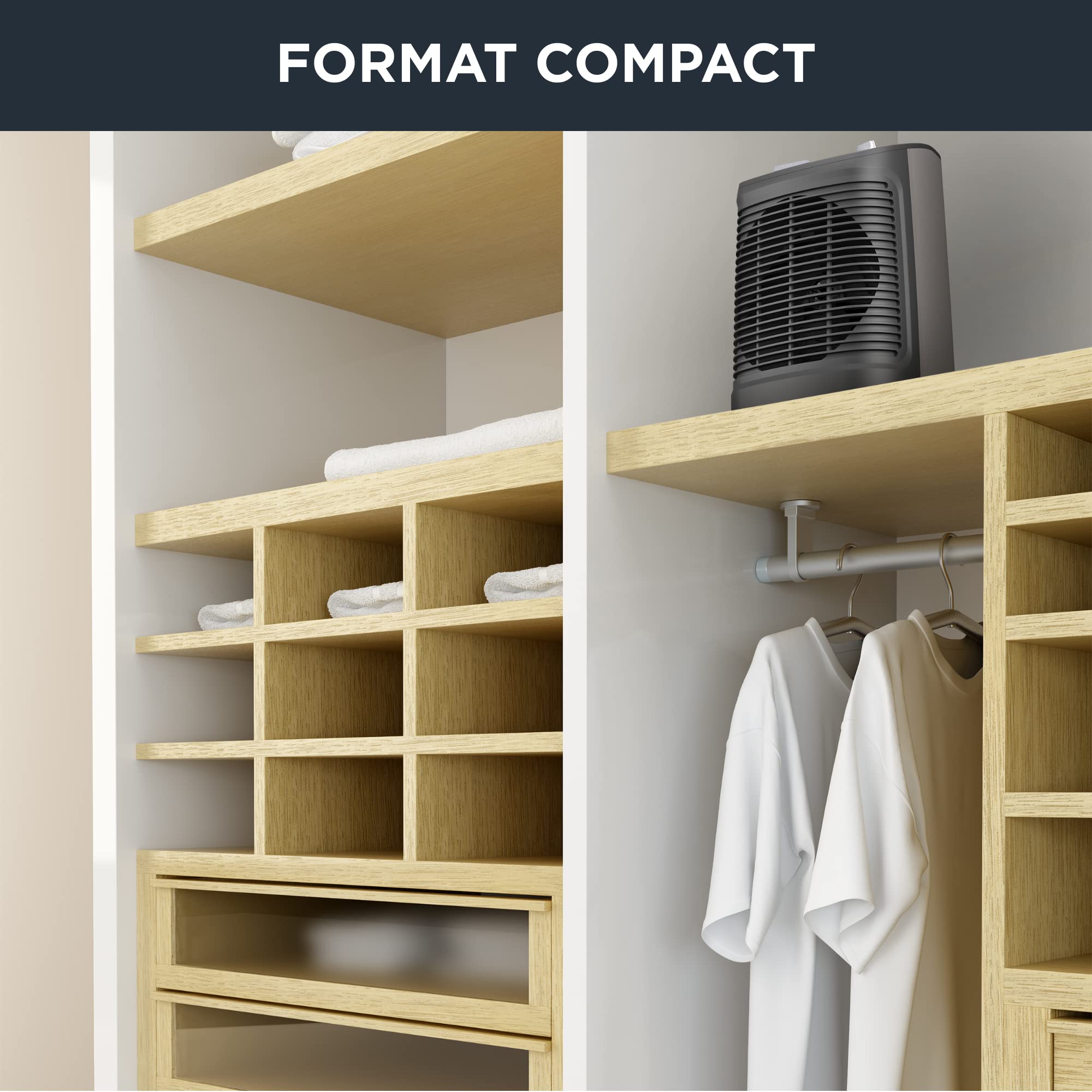 Rowenta Instant Comfort Compact Radiateur soufflant classique, Chauffage d'appoint, 2 modes de puissance, Chauffage silencieux, Compact, Transport et rangement faciles, Sécurité automatique SO2320F2