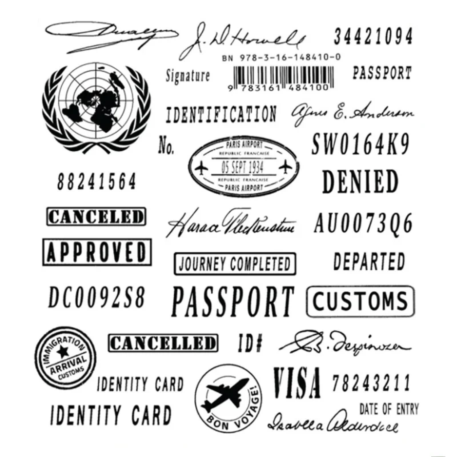 Stamps for Crafting,15x20cm Passport Clear Seal Stamp Scrapbooking Embossing Photo Album Decorative Paper Card Craft