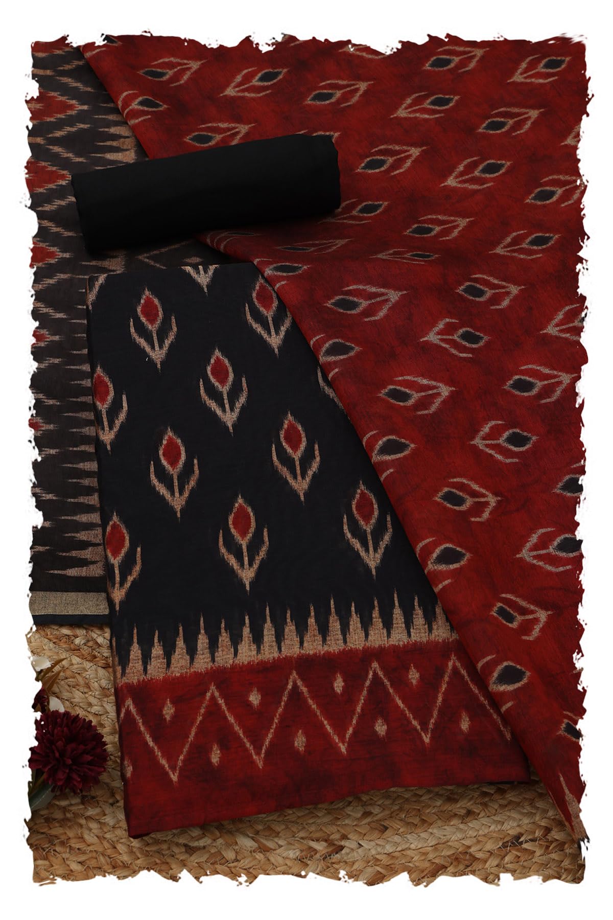 Womens Maheshwari Silk Floral Dress Material-image-24