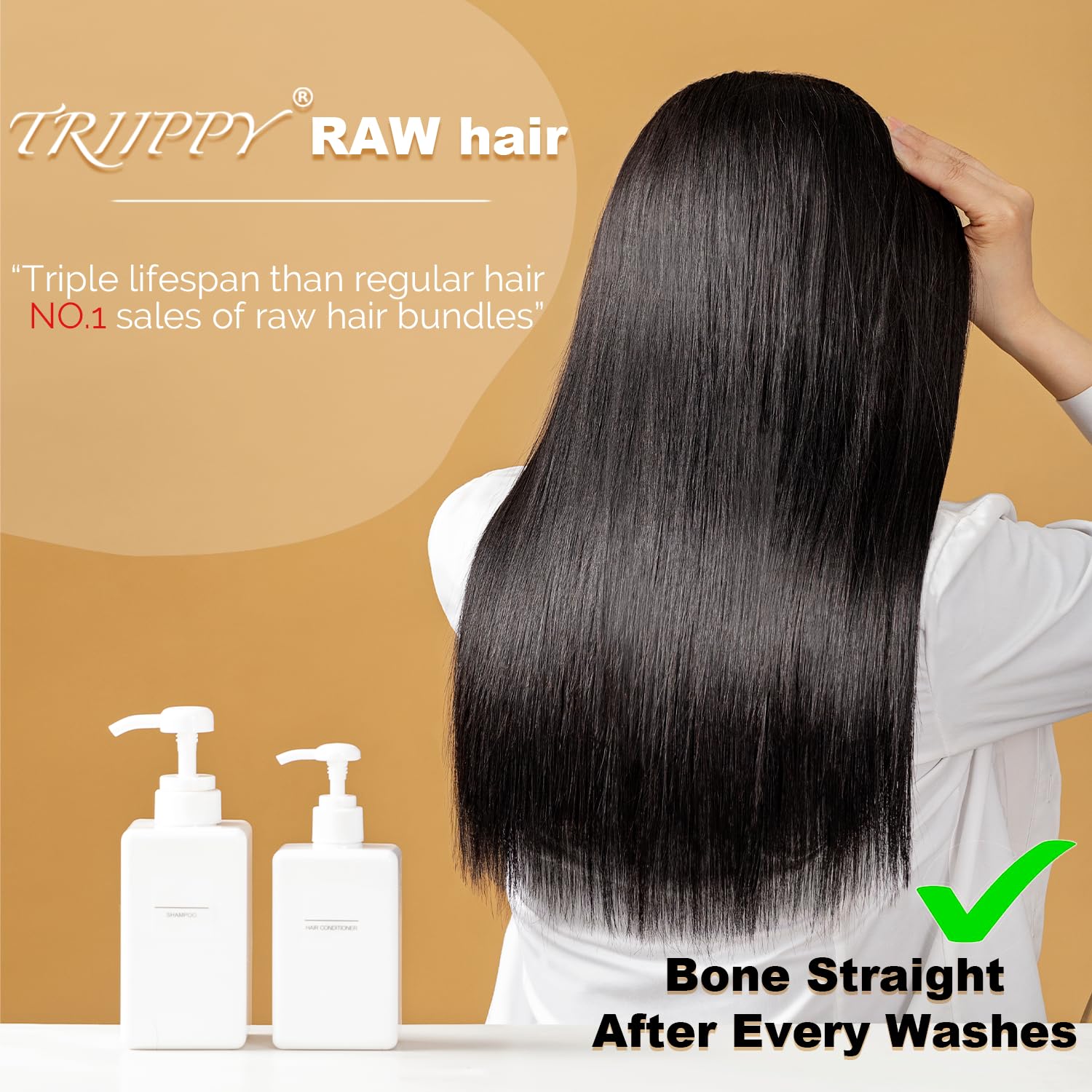 TRIIPPY Raw Hair Bundles with 5x5 hd lace closure（20 22 24+18）