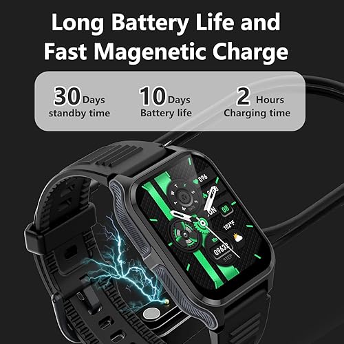 Miniatura 8 de Reloj inteligente para hombre, reloj inteligente deportivo de 1.83 pulgadas con respuestahacer llamadas, reloj de fitness, oxígeno de inundación B,