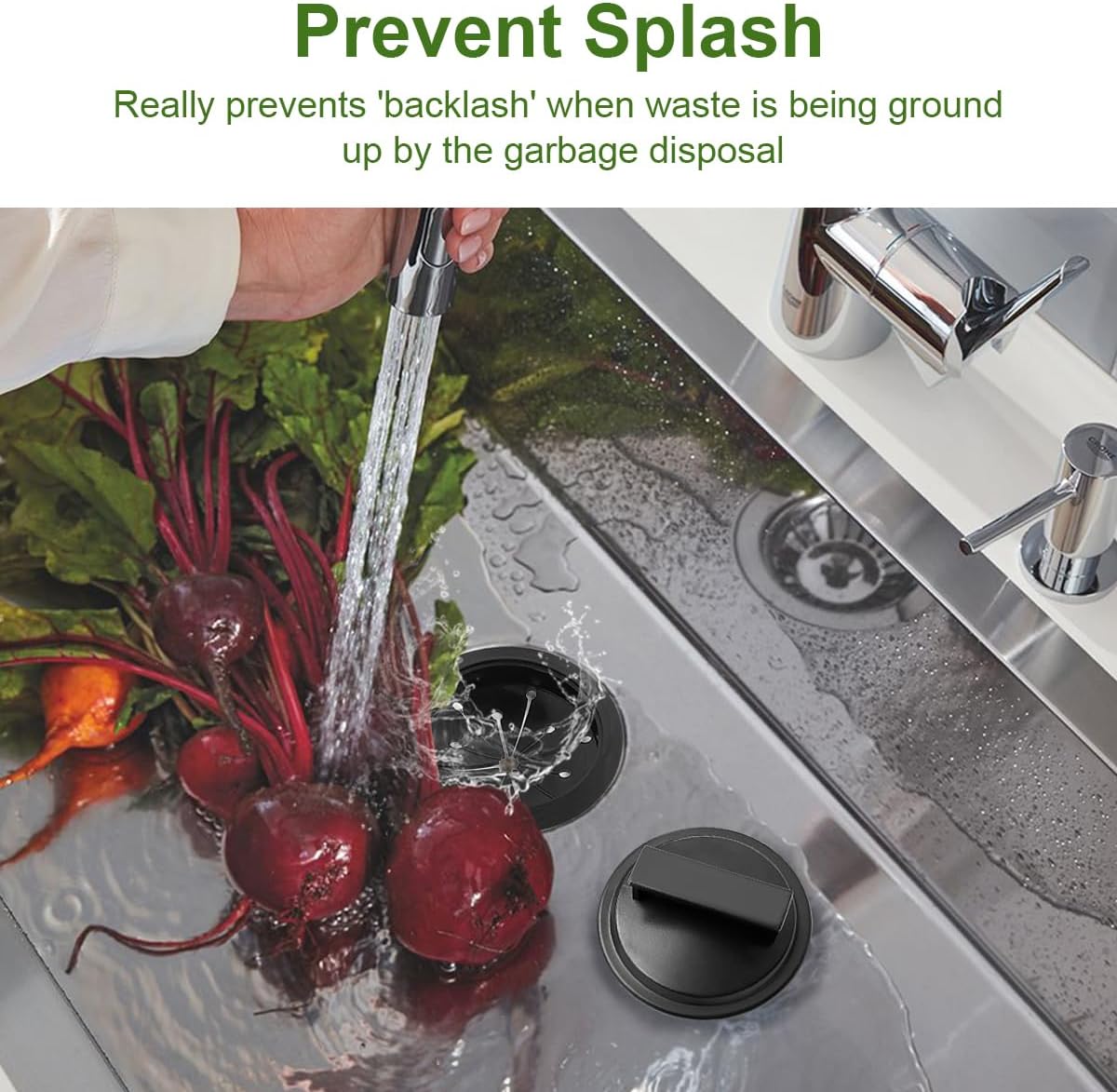Garbage Disposal Splash Guard 3 Inch Sink Stopper for Garbage Disposal, Universal Kitchen Rubber Food Waste Disposer Splash Guard Drain Plug for Whirlaway, Waste King, Sinkmaster and Ge Models