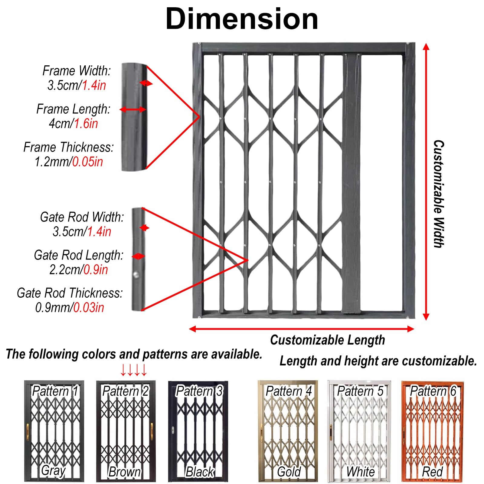 Rejas para Ventanas Exteriores Reja de Seguridad para Ventanas Pequeñas de Baño Y Cocina, Barras de Seguridad para Ventanas de Aleación de Aluminio Duraderas(10x19in/25.40cmx48.26cm)