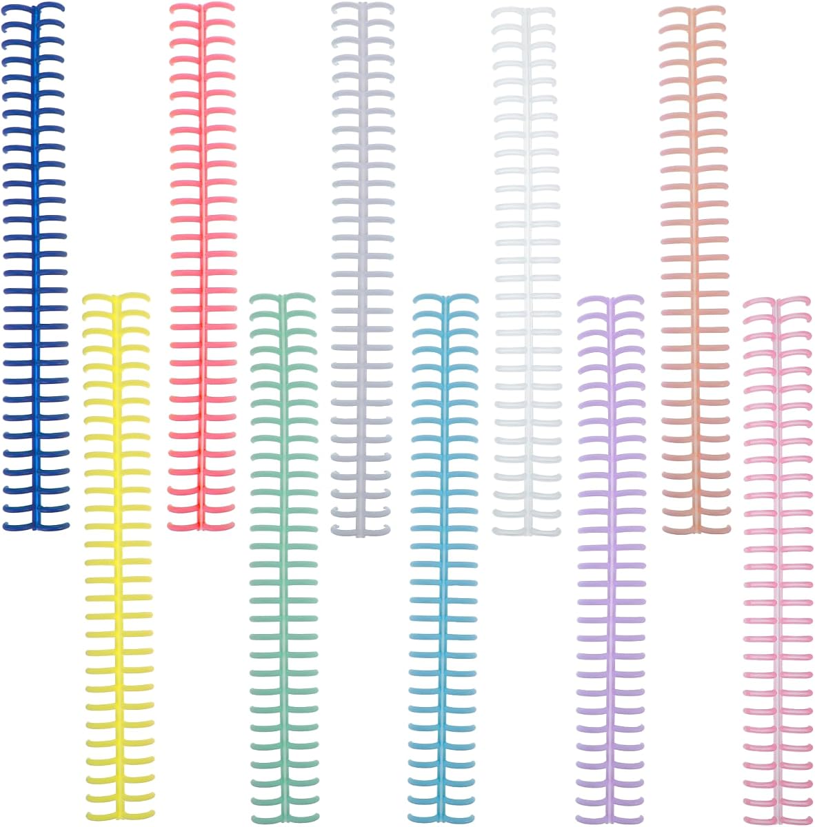 Binding Spines, 10Pcs Plastic Binding Combs Binding Machine 30 Hole Click Binding Ring Spiral Book Binder Coils for Student Teacher Business Document File Making Office and School Use | Click Binding Ring, Spiral Book Binder Coils, for Student Teacher Business, Document File Making, Office and School Use