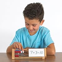 Vista 2 de EAI Education Rekenrek estudiante de dos barras con panel de bloqueo: de madera