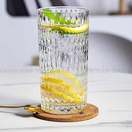 Miniatura 3 de Vasos Highball Juego de 4  Vasos de vidrio vintage de 15 onzas para cenas  Textura única, aptos para lavavajillas
