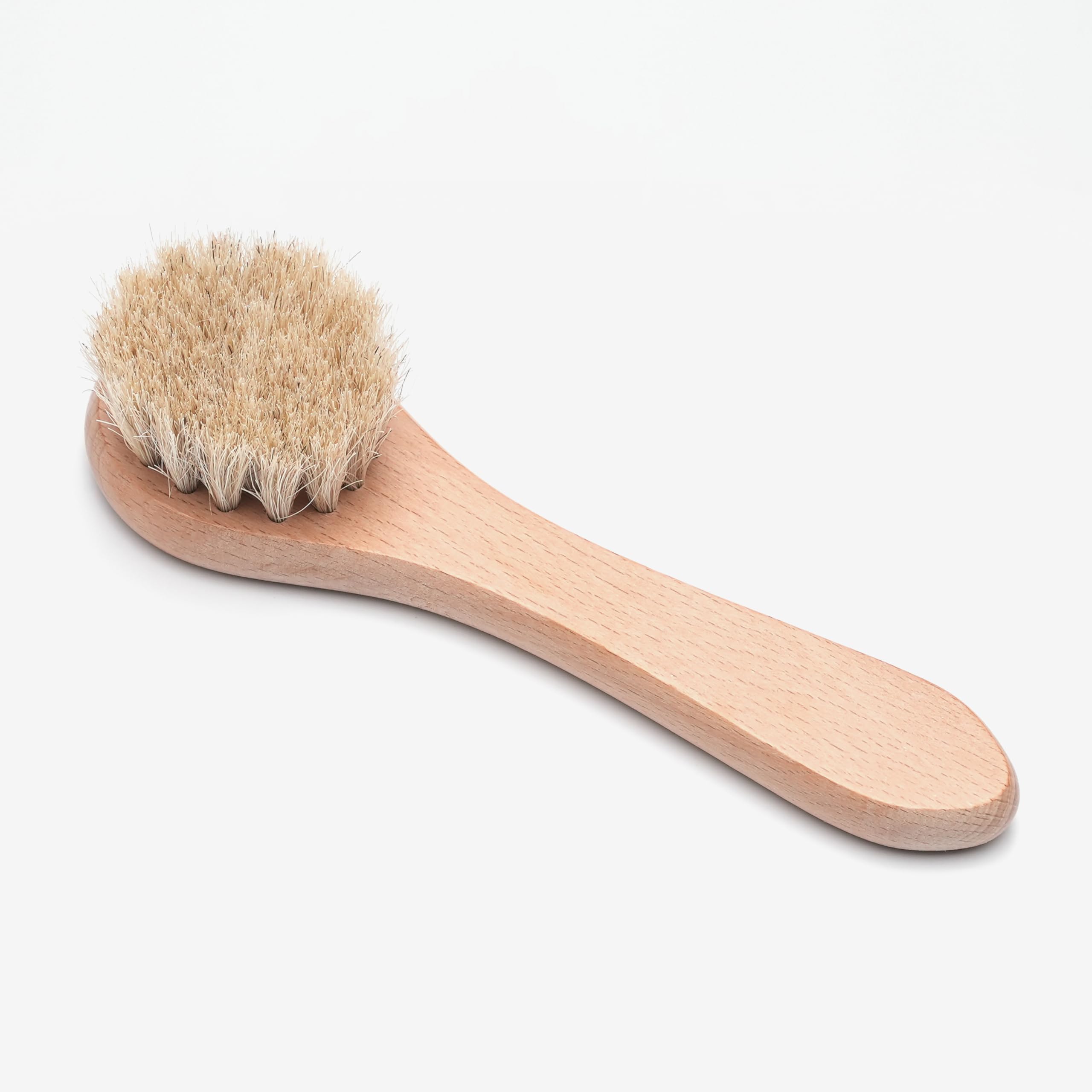 spazzola per il viso in crine di cavallo, 100% naturale, anti-rughe al tatto, esfolia, rinforza il sistema linfatico, marrone
