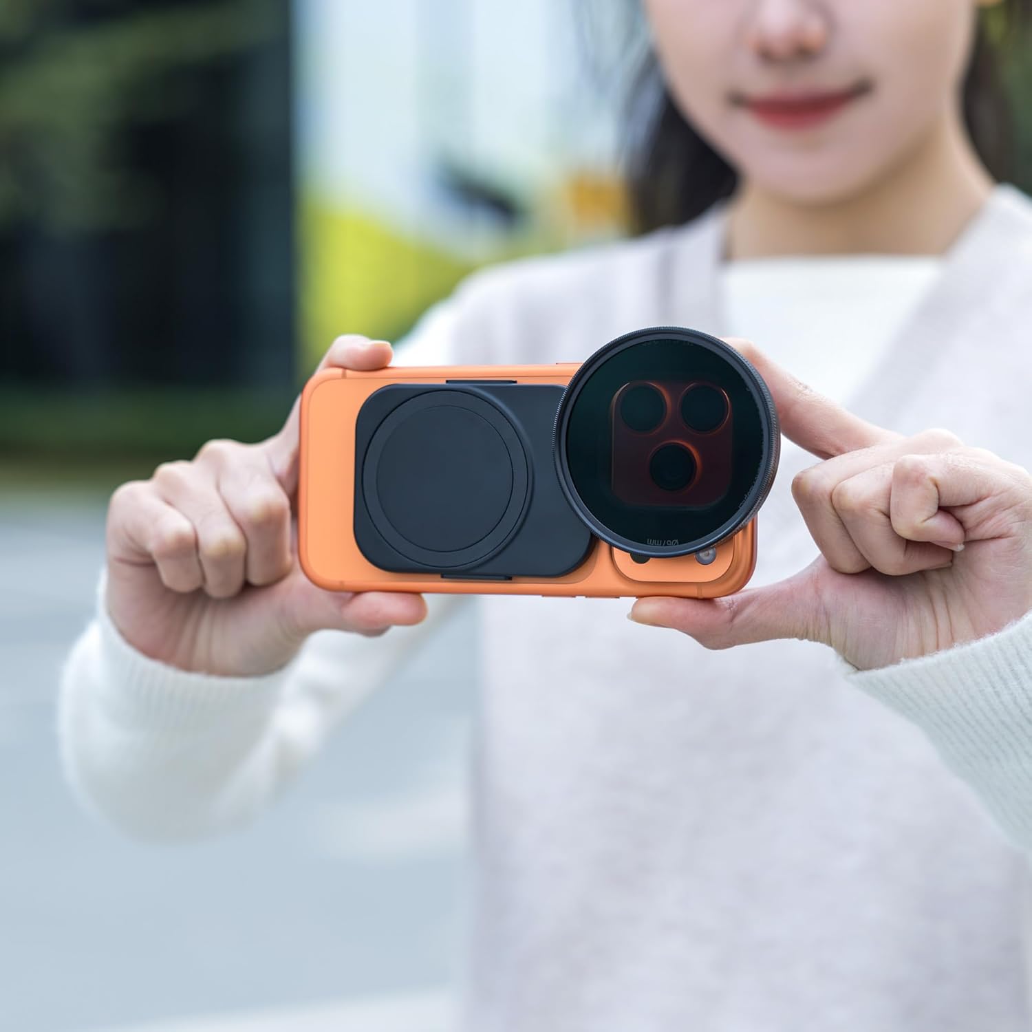 Upgraded 67mm Phone Lens Filter Adapter Mount for iPhone 17 16 15 14 Pro Pro Max Plus Air, Double-Sided Magnetic Phone Lens Filter Ring with 1/4-20" & Cold Shoe Pull-Out to fit 17 Pro Max (No Filters