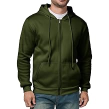 Mens Full Zip Hoodie Casual Long Sleeve Hooded Sweatshirt Fleece Drawstring Zip Up Jacket with Pockets