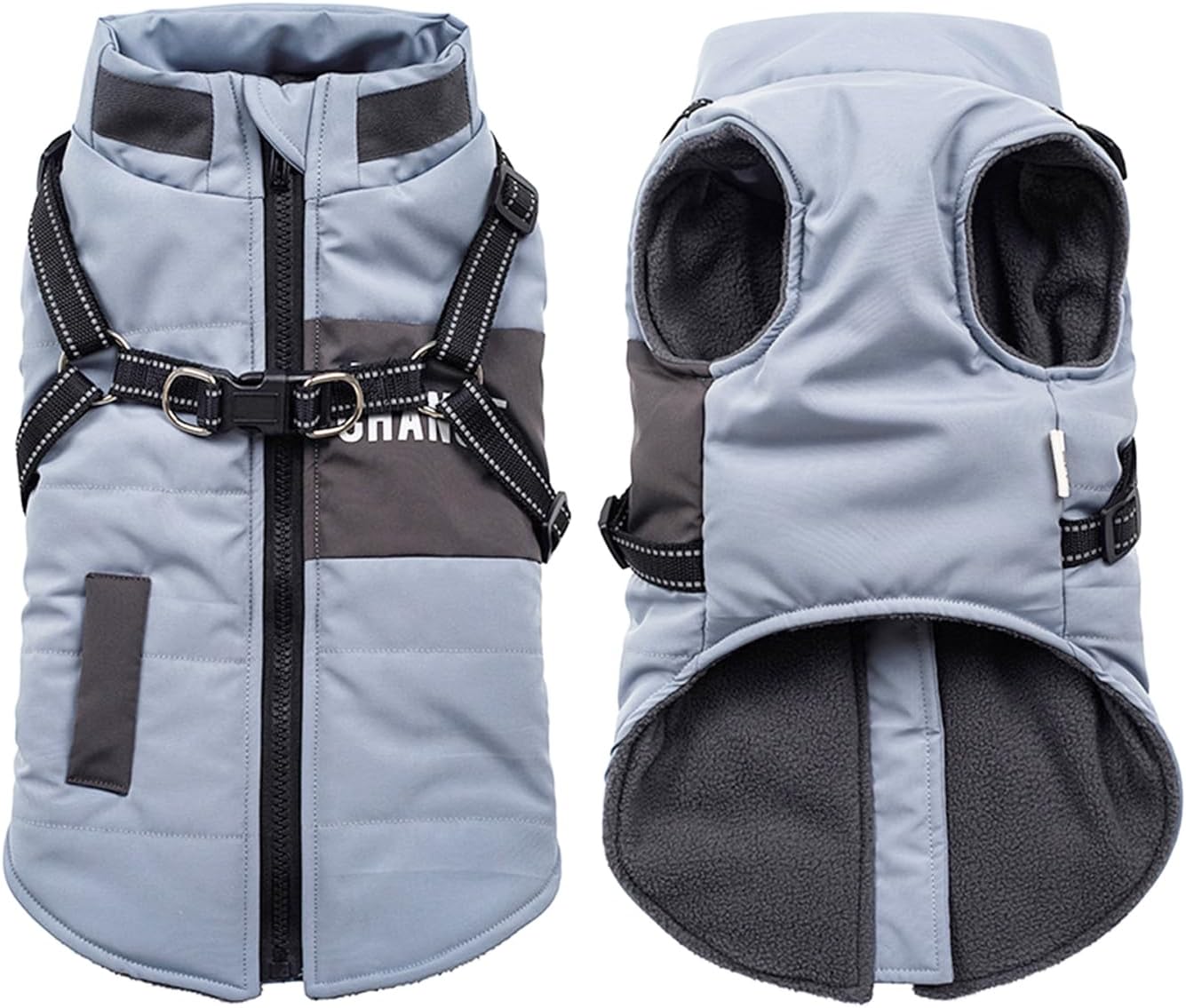 Dog Winter Jackets,Warm Dogs Coats Dogs Clothes Reflective Doggie Apparel Waterproof Puppy Cold Weather Vest with Dog Harness for Small Medium Dogs