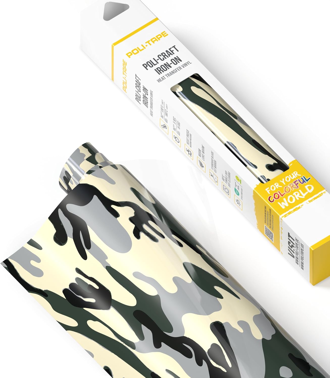 Poli-Flex® Design - Heat Transfer Vinyl (HTV) - 12 in x 36 in for T-Shirts - Iron-On Vinyl - Easy to Cut & Weed - Fashionable & Durable - Leopard