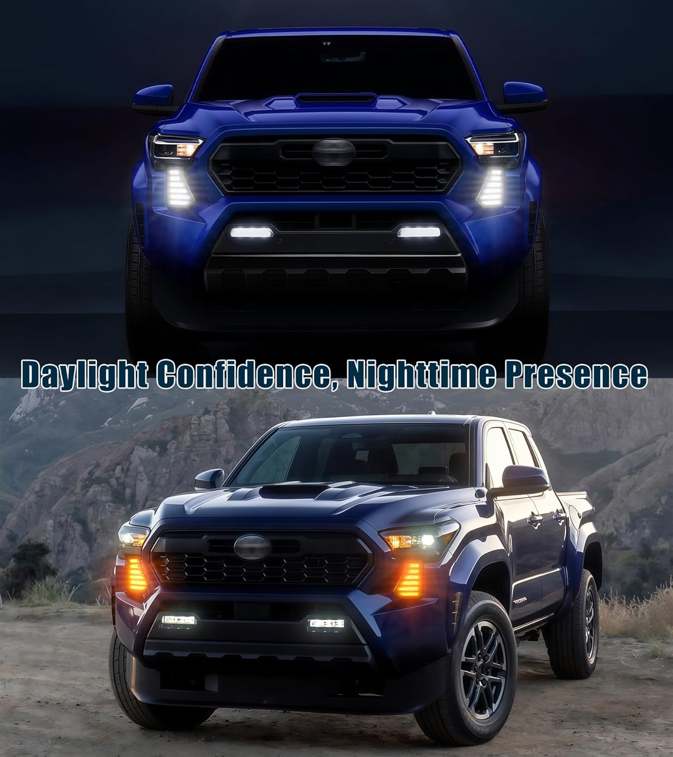 Fog Lights for 2024 2025 2026 Toyota Tacoma Accessories 4th Gen LED Front Grill Daytime Running Light Amber Turn Signals (OE Style) - Image 9