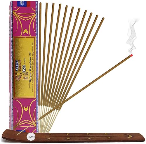 Vista 86 de Satya Sai Baba Nag Champa - Varitas de incienso de 0.53 oz y soporte - Paquete de 6 (aproximadamente 90 varillas)