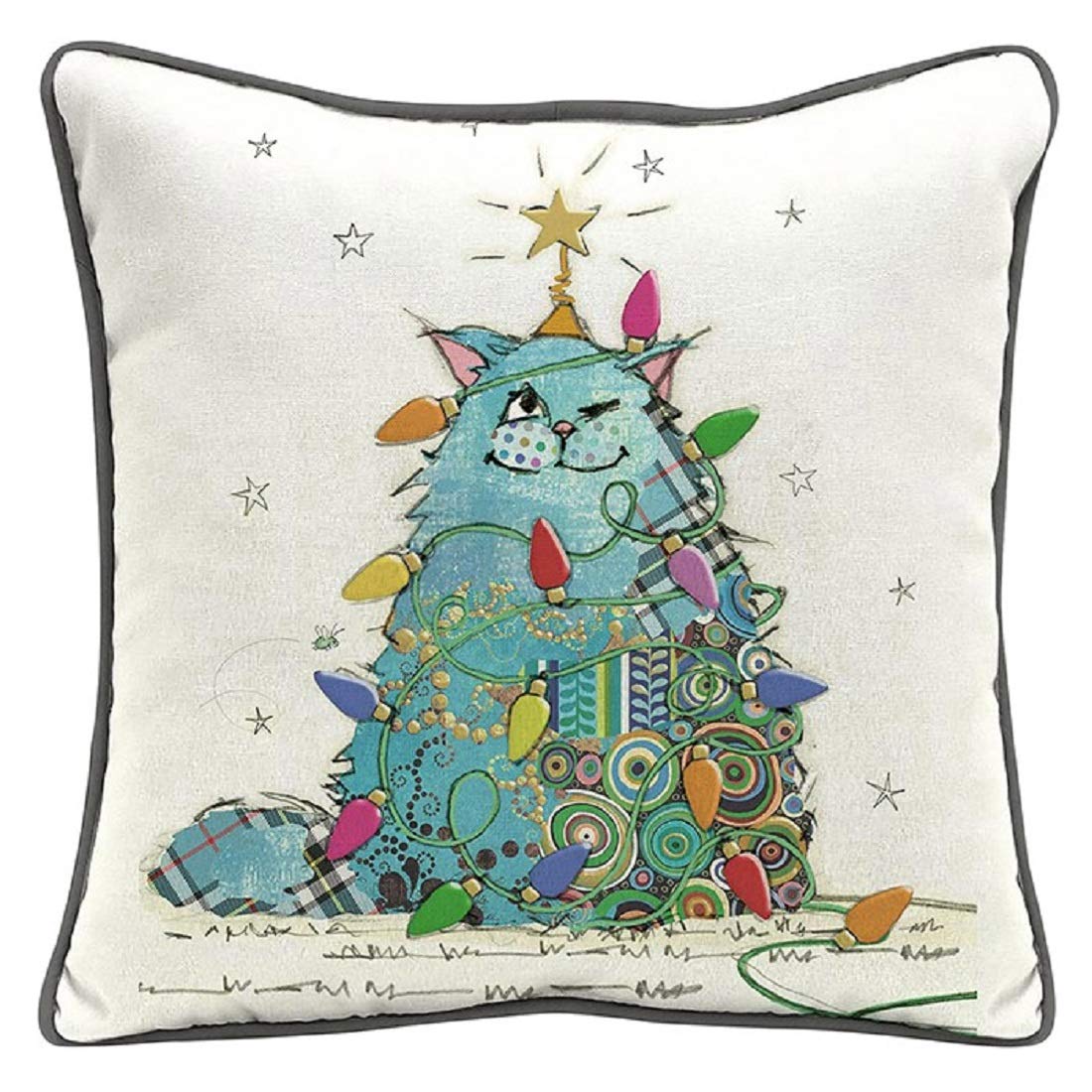 Bug Art Christmas Kooks Decorations Range ~ Cushions/Snack Trays/Tree Decs (Cushion - Cat)