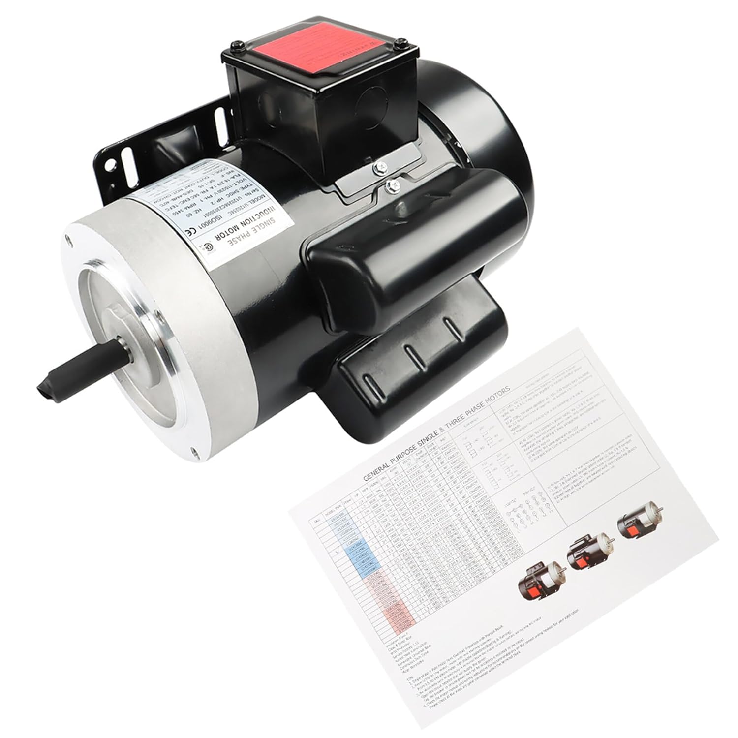 waltyotur Single Phase Air Compressor Motor 2HP 56 Frame 3450RPM TEFC 60HZ for Air Compressors, Pumps, Fans, Etc