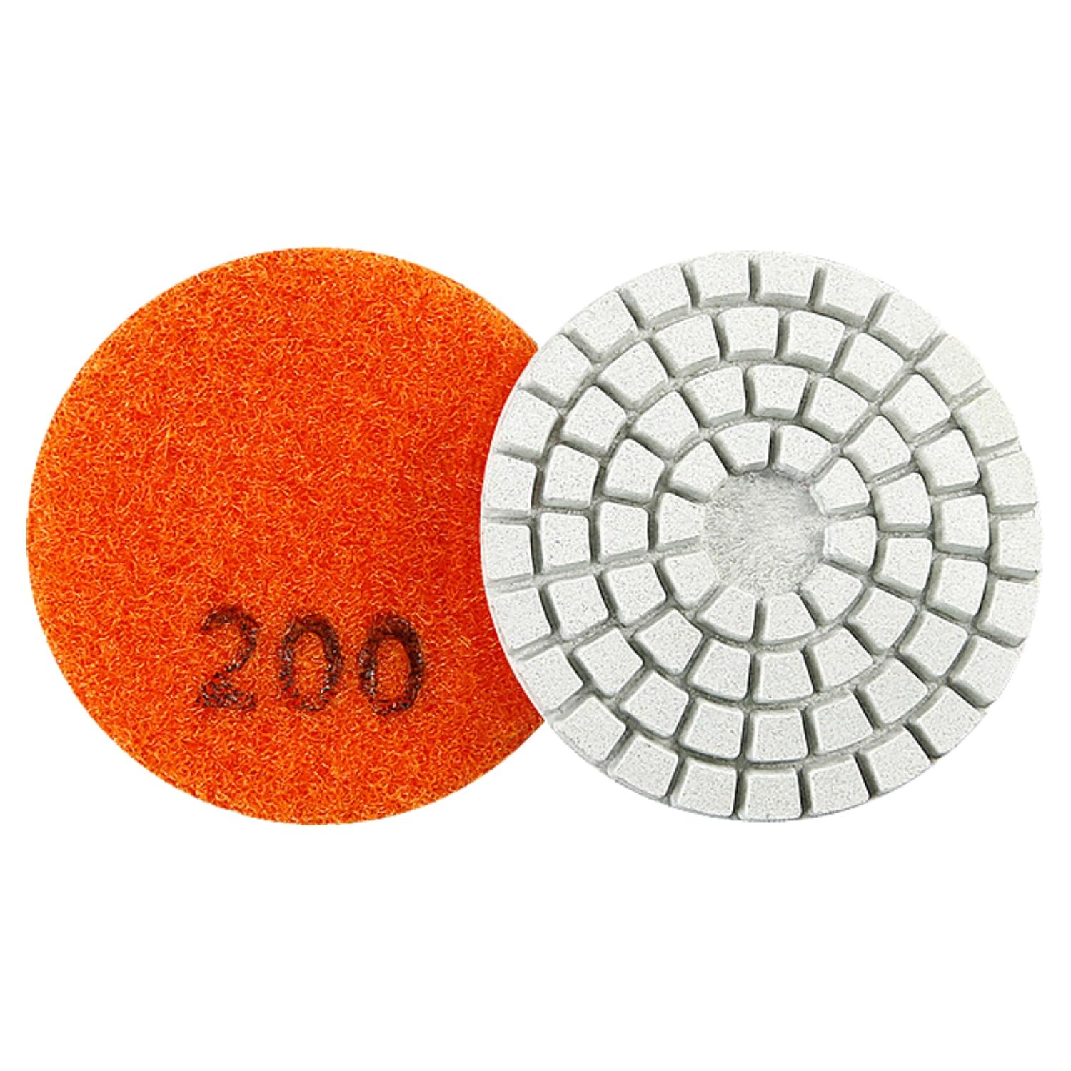 MiJunHD Diamond Polishing Pad, 2 inch 50 mm 200 Grit Sanding Discs for Grinder & Polisher, Hook and Loop Backing Pad for Grinding Buffing Granite Marble Concrete Stone (1 Piece)