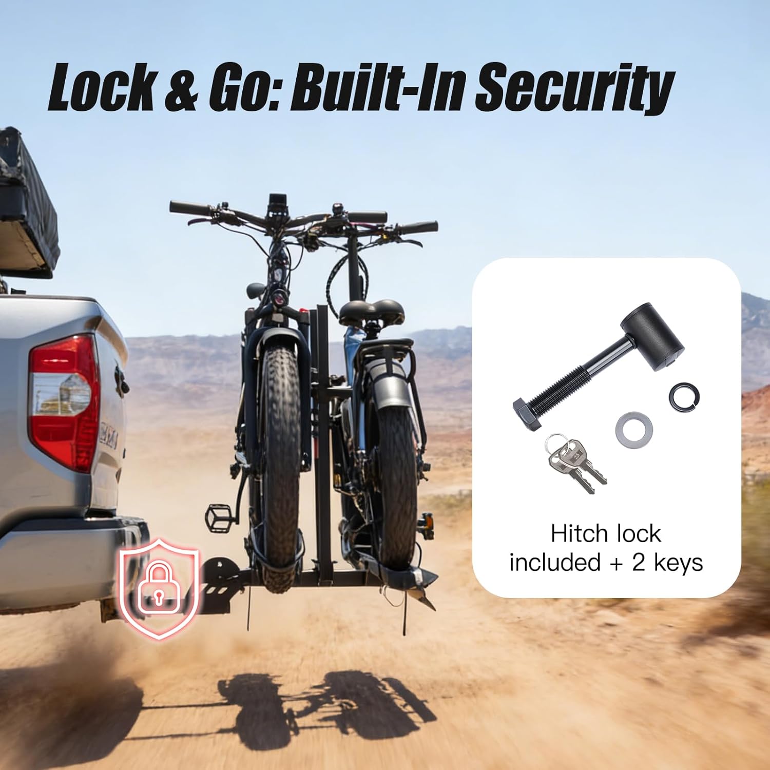 CyberRack E2 Hitch eBike Rack with Ramp – 2-Bike Electric Bike Carrier, 200 lb Capacity, Foldable Platform Mount for Cars, Trucks, SUVs, Vans & RV with 2” Receiver, Fits Up to 5” Fat Tire E-Bikes