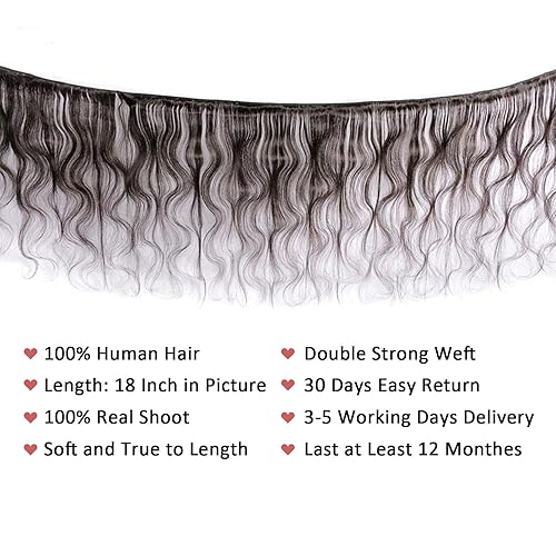 Miniatura 7 de Manojos de cabello humano brasileño ondulado para mujeres, 100% cabello virgen, color natural, extensiones de cabello ondulado, 14, 16, 18 pulgadas