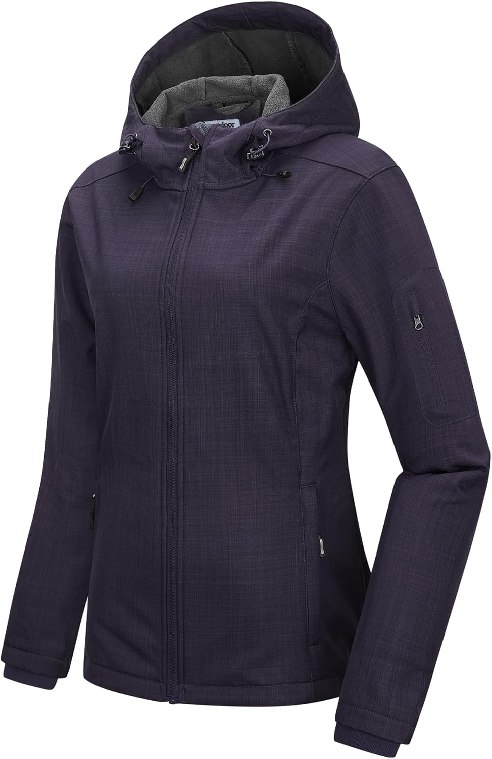 Outdoor Ventures Women's Softshell Jacket with Hood Fleece Lined Warm Lightweight Waterproof Insulated Windbreaker