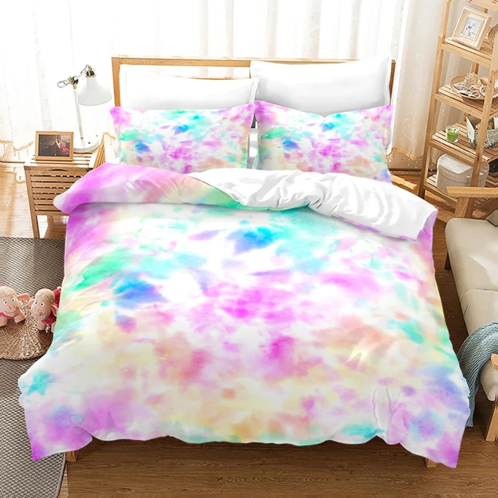 Parure de lit galaxie rose et bleue pour décorer la chambre des enfants