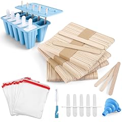 Popsicle Mold with 200 Sticks 200 Bags 10 Reusable Sticks 10-Count Silicone Ice Pop Maker Easy-Release Homemade Ice