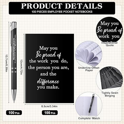 Miniatura 8 de Patelai Juego de 24 regalos de agradecimiento para hombres, bloc de notas inspirador y bolígrafo, regalos de agradecimiento para empleados,