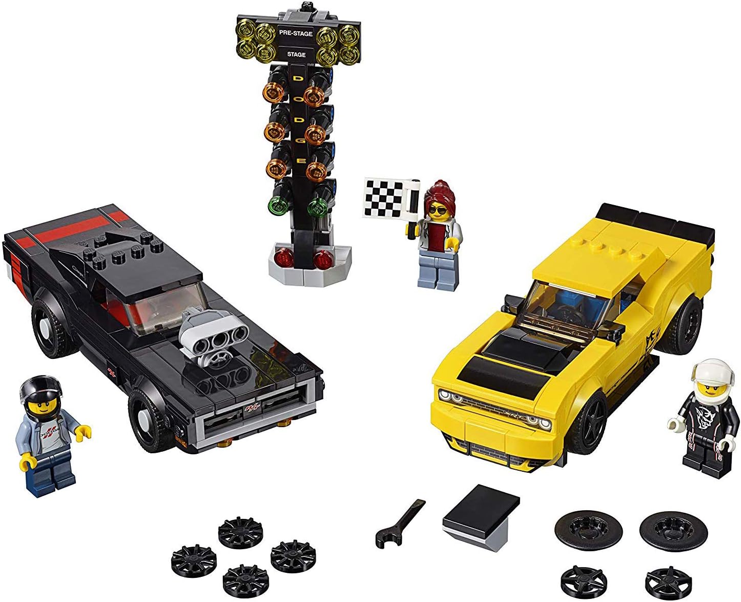 Speed Champions 2018 Dodge Challenger SRT Demon and 1970 Dodge Charger R/T 75893 Building Kit (478 Pieces)