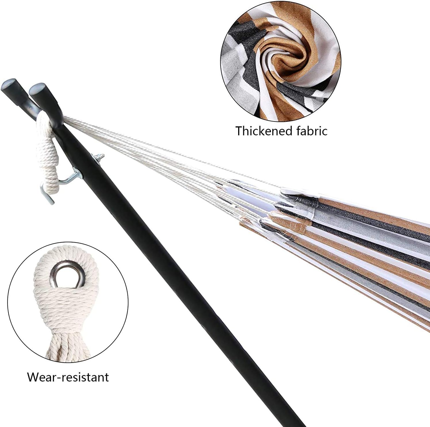 Hammock Swing with Stand for Adults Hammock with Space Saving Steel Stand Includes Portable Carrying Case,Capacity 450 Pounds,Urved Bar Design Ensures Comfort and Safety,Delivered in 3-8 Day
