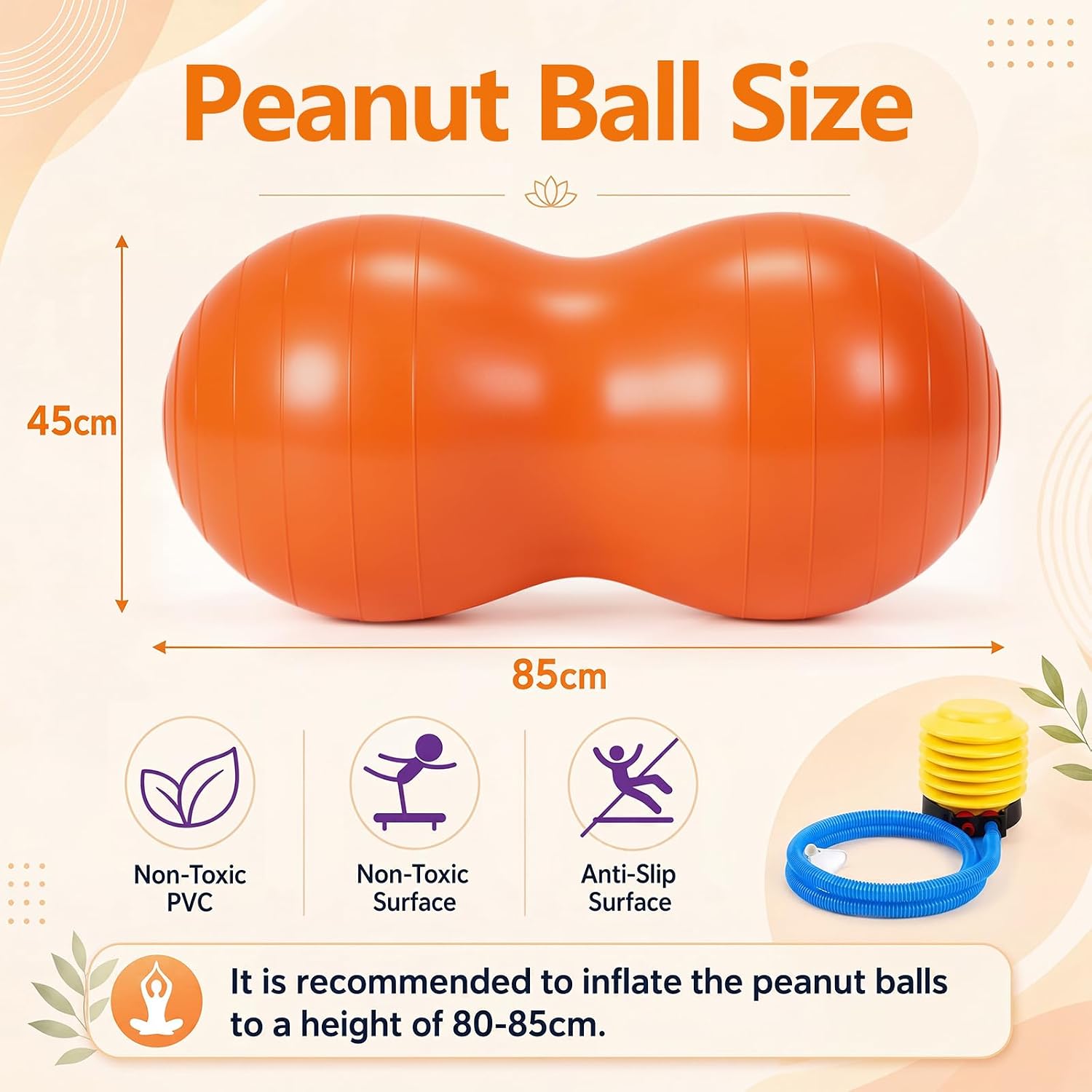 2 Pcs Peanut Ball and Wobble Cushion with Pump Set image 2