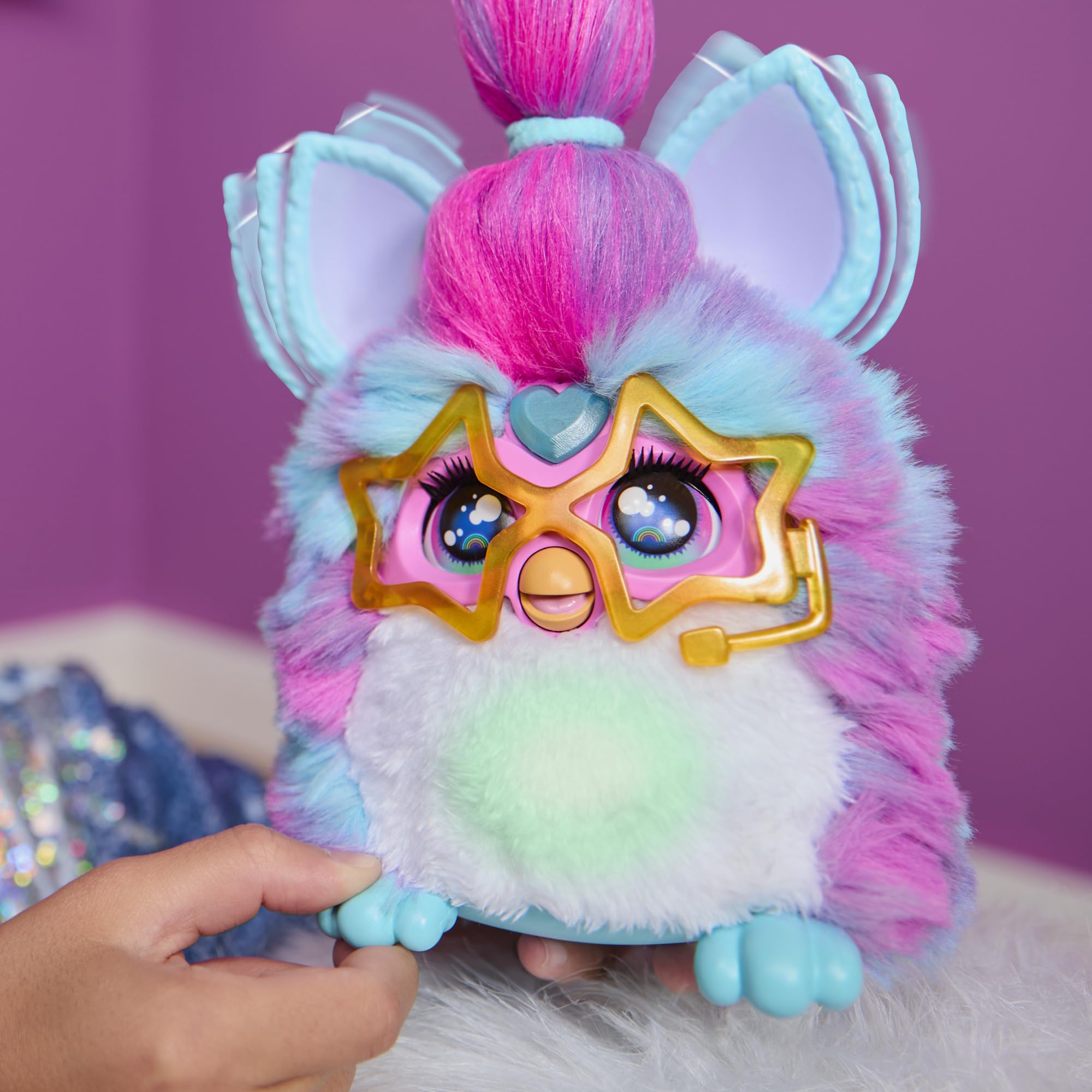 Furby Vibes Blue Razz Peluche Giocattolo Elettronico Interattivo per Bambini 6+