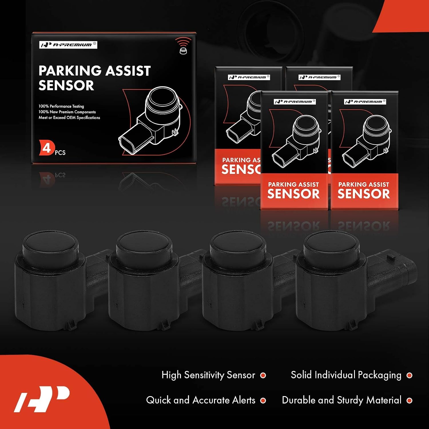 A-Premium 4-PC Rear Reverse Backup Parking Assist Sensor Compatible with Kia Models - Sportage 2010-2020